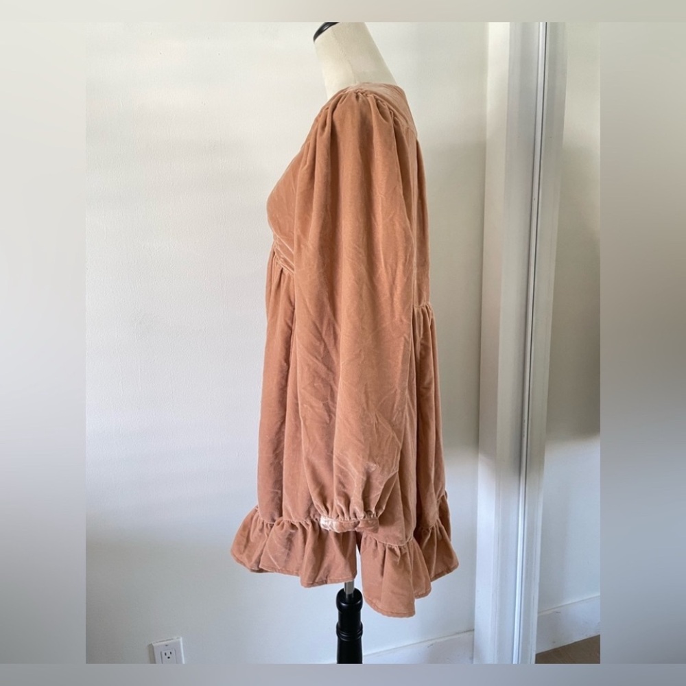 NEW Free People Estella Dress Velvet Babydoll Tuffled Size Small - Picture 3 of 10